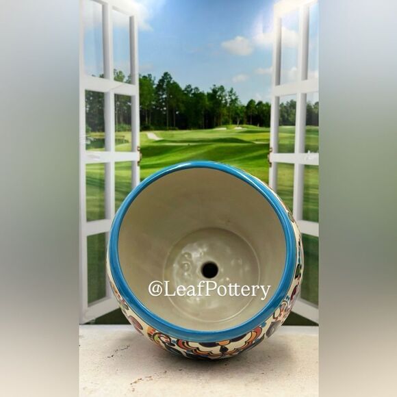 Jordana (MD) Talavera Handmade Multi Colored Ceramic Planter Pot - Picture 6 of 8